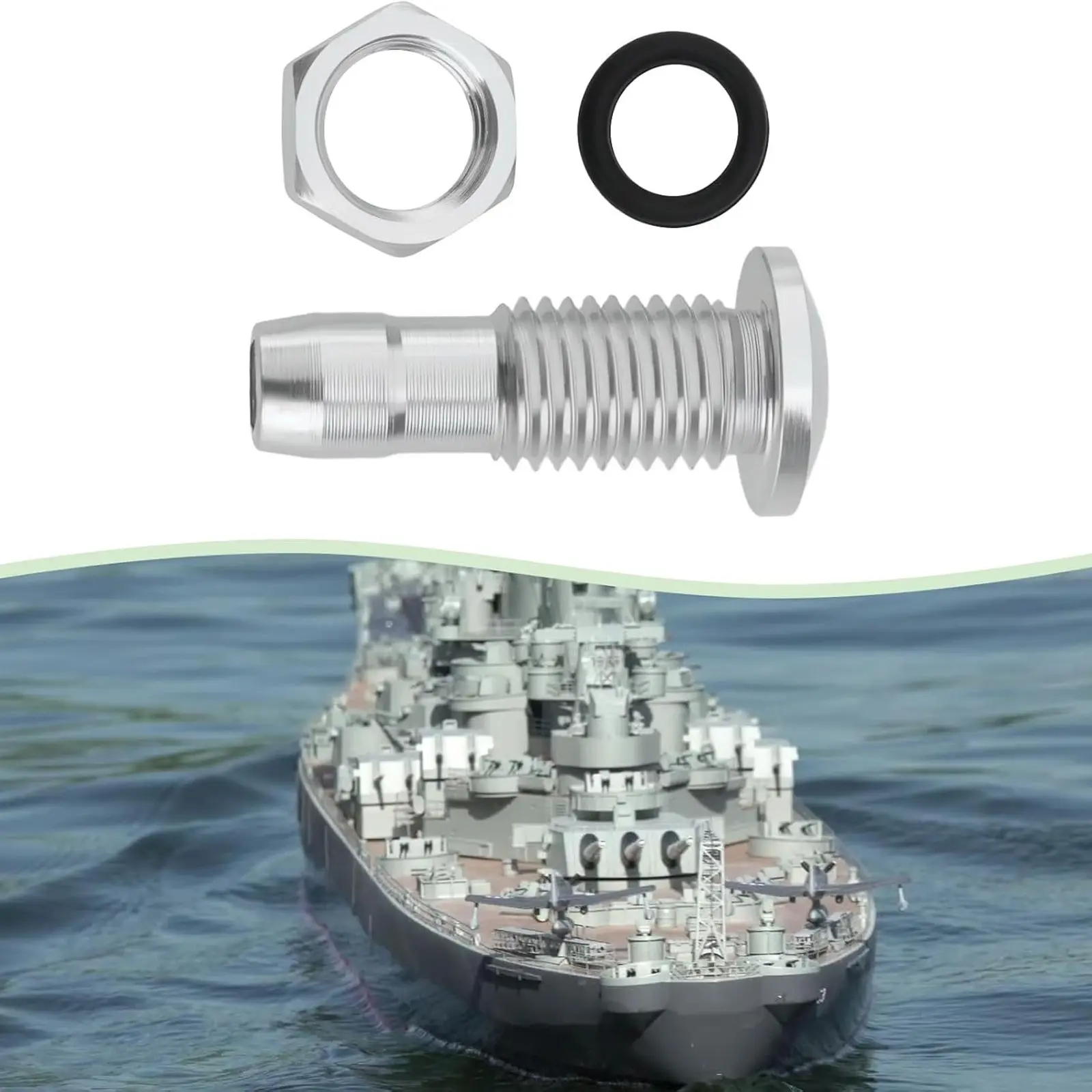 1pc M8 Aluminum Alloy Water Outlet Nozzle, Drain Nozzle, Model Boat Water Cooling Outlet, Suitable for RC Model Boats, Electric Boats, Methanol Boats, Gasoline Boats, Remote Control Boat Drain Motor Cooling Water Outlet Nozzle