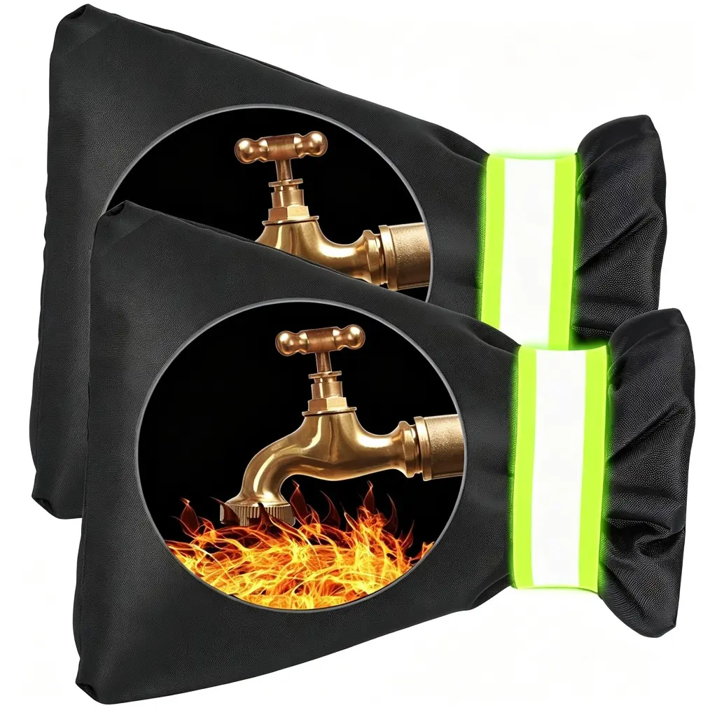 2 Pack Outdoor Faucet Covers for Winter, Insulated Hose Bib Covers with Freeze Protection Design, Weather Resistant Faucet Protector for Outdoor Water Spigots, Reusable Cold Weather Plumbing Covers for Home Garden Yard Garage and Outdoor Water Connections