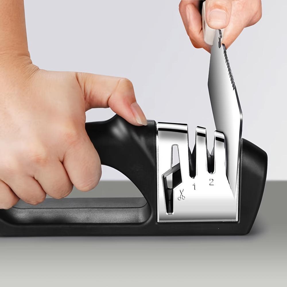 4-stage Professional Knife Sharpener, 1 Count Manual Knife Sharpening Tool, Kitchen Knife Sharpener, Kitchen Accessories, Kitchenware
