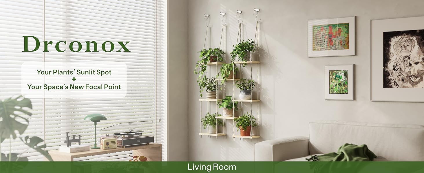 Window Plant Shelves 8-Tier Plant Shelves for Indoor Window Shelf for Plants Wall Mounted Window Sill Plant Shelf Living Room Boho