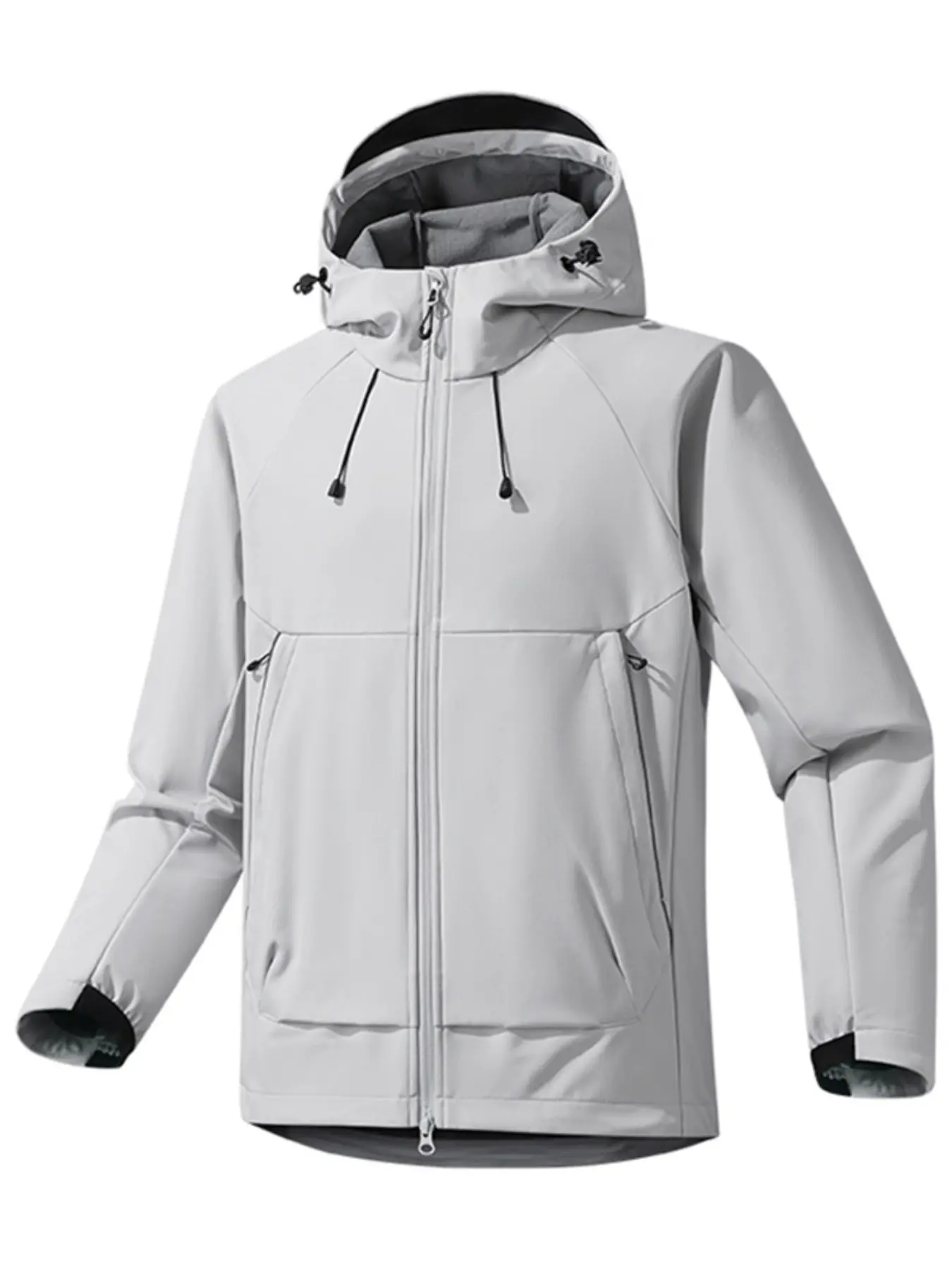 Men's Breathable Elastic Soft Shell Jacket, Warm Lined Waterproof Hooded Coat, Ideal for Hiking Camping and Daily Use