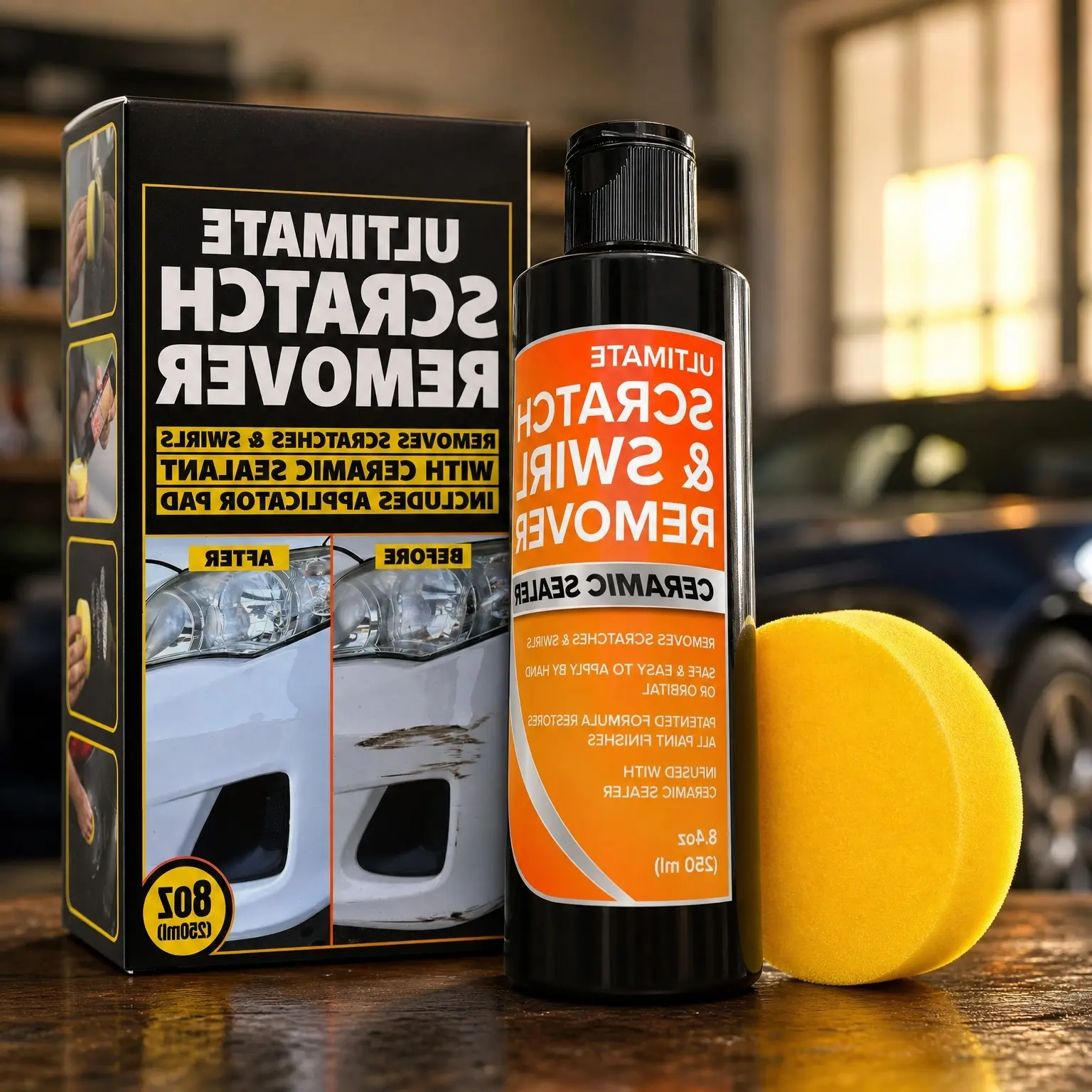 Car Paint Scratch Remover & Swirl Repair Kit with Buffer Pad - Polishing & Waxing Compound for Vehicles, 8.4 fl oz.Gift