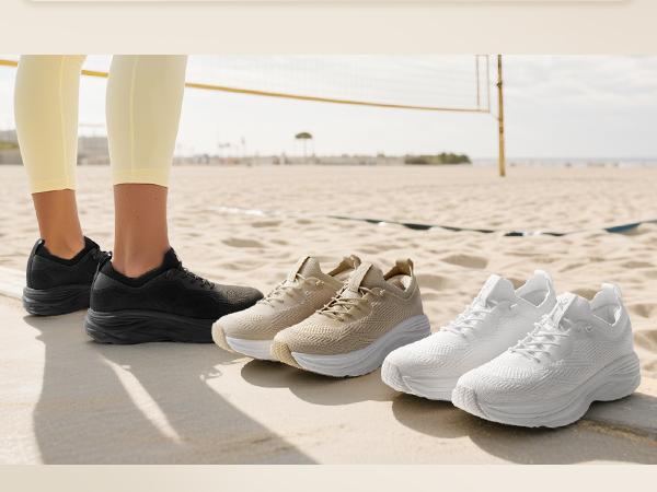 Athlefit Women's Slip On Walking Tennis Shoes Hands Free Non sllip Lightweight Breathable Gym Workout Athletic Sneakers