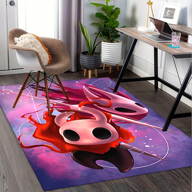 Classic H-Hollows Game Map Knight-Inspired Home Office Living Room Decor for Fans, Office Chair Mat for Carpet, Workspace Accessory, Dynamic Pattern, Easy Maintenance, Themed Floor Covering