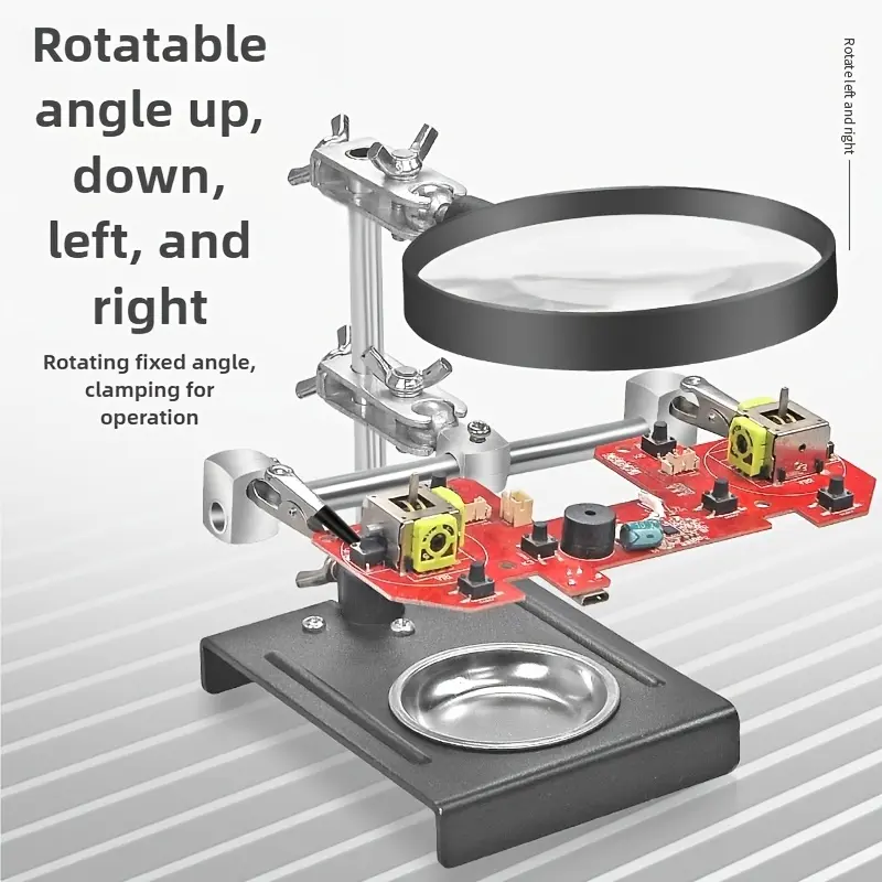 [Adjustable Focus Glass] Suitable For Electronic Repair, Watchmaking, Jewelry, Adjustable Focus Glass With Heavy-Duty Base Externalsuitable For Soldering Stands, Welding Repair, Electronic Rework (Assembly) Chips And Various Precision Repair Fixtures