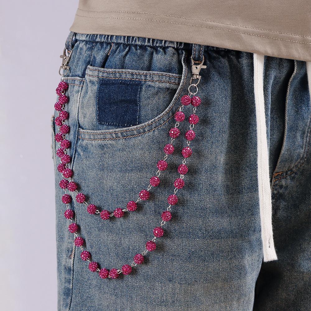 Stylish Multi-Layer Rhinestone Chain Waist Chain for Men, Unique Body Chain Accessory, Ideal for Pant Decoration