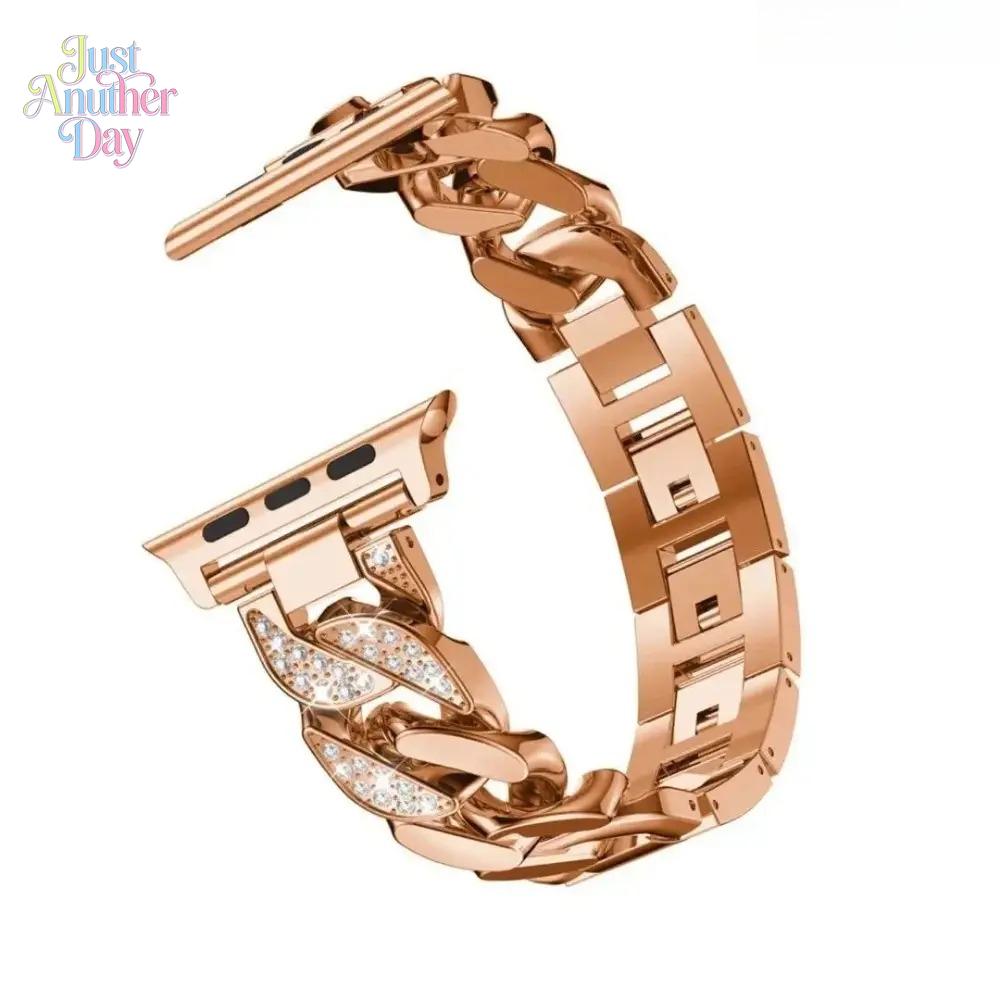 Diamond Link Apple Watch Band – Luxury Metal Strap Compatible with Series & Ultra (38–49mm)