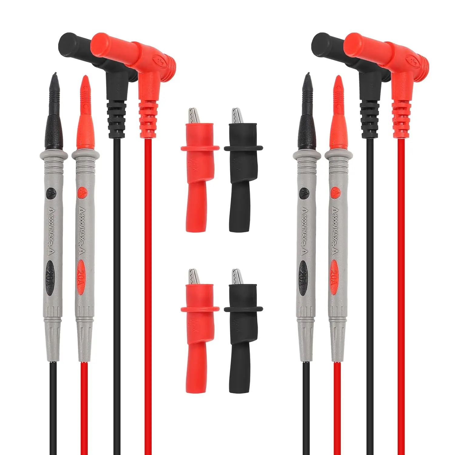 2 Sets Multimeter Test Leads Kit Banana Plug with Push   Clips Precision  Probes 1000V 20A Digital Electrical Test Probes