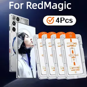 4-Pack Zte Nubia Redmagic Screen Protectors, HD Tempered Glass, 9h Hardness, Bubble-Free, Easy Installation, Scratch-Resistant