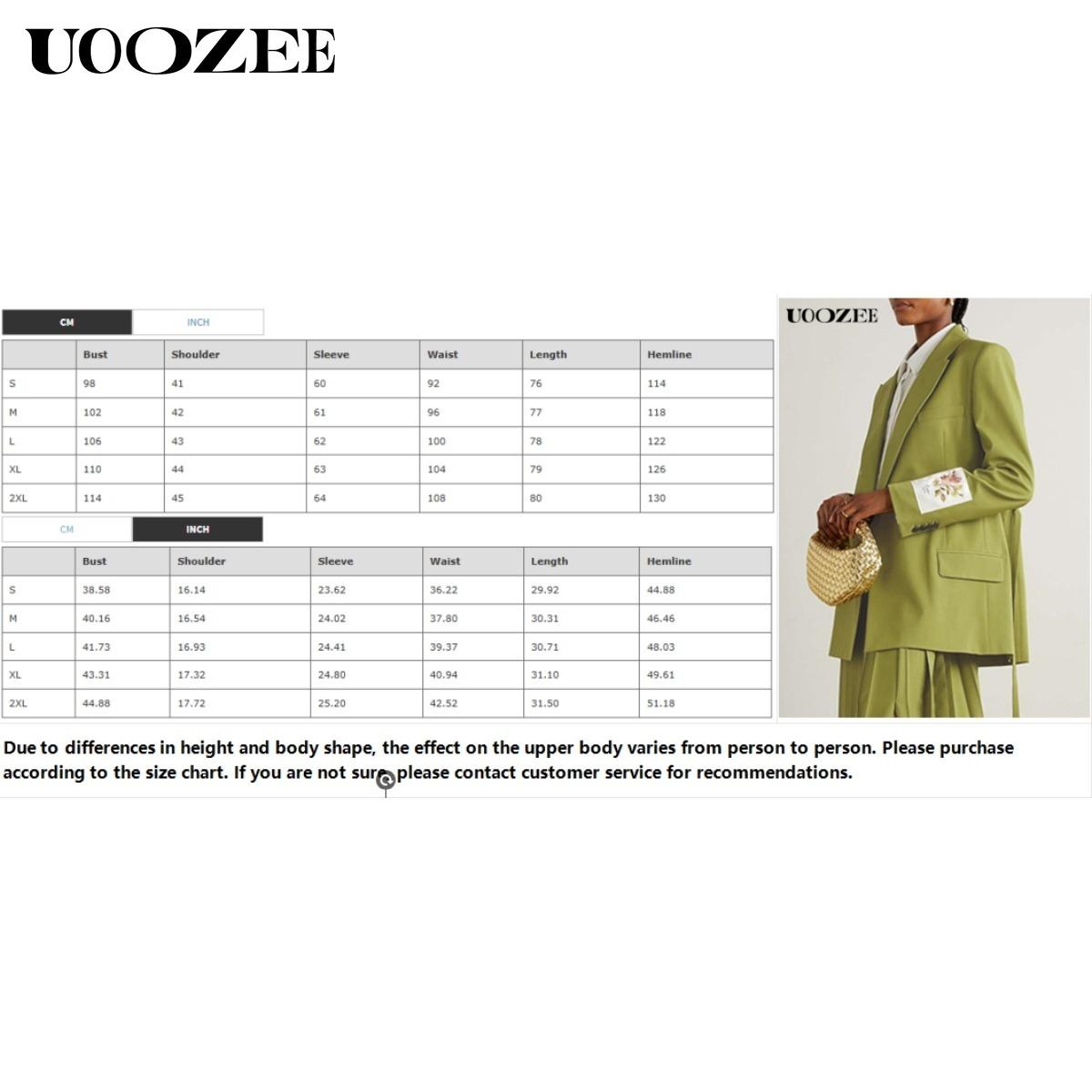 UOOZEE Women's 2025  (Only Top) Trendy Stylish Green Blazer Jacket, New Fashion Spring Autumn Winter Loose Clothing Luxury Blazers, Streamer Floral Embroidered Long Sleeves Lapel Blazer(Women with Broad Shoulders Can Order One Size Larger) SpringStatement
