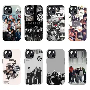 Black White Sunburst CORTIS Logo Group Photo Case Suitable for iPhone 17-11 Pro Max/Plus and  Samsung Galaxy S23-25