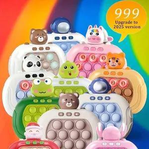 New Original Fast Press Game Machine Bear Fingertip Bubbles Electronic Jump Game 4 Modes Lightweight Stress Relief Fidget Toy Gift