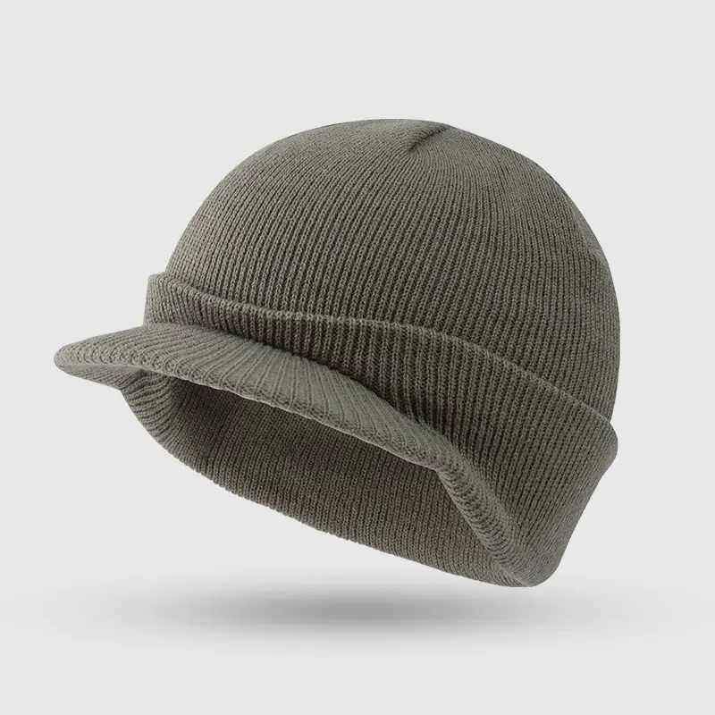 Men's Autumn Winter Yarn Knit Hat Short Brim Duckbill Pull-on Hat Warm Cold-weather Ear Protection Hat Classic Versatile Daily Outdoor Windproof Comfortable Pull On Knitted Duckbill Hat Ideal Practical Cold Season Daily Travel Street Wear
