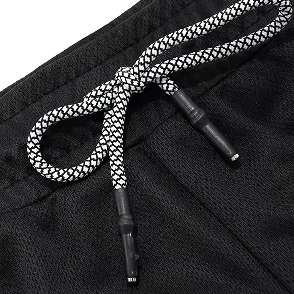 Top Rated 80s 90s Oversized Singlet Muscle Shorts Summer Simple Letter Black Shorts Outfit Fits Anime Graphic Shorts Gifts Polyester Breathable Quick-Drying Elastic Waistband Drawcord Secure Fit Comfortable Casual Outings Gift