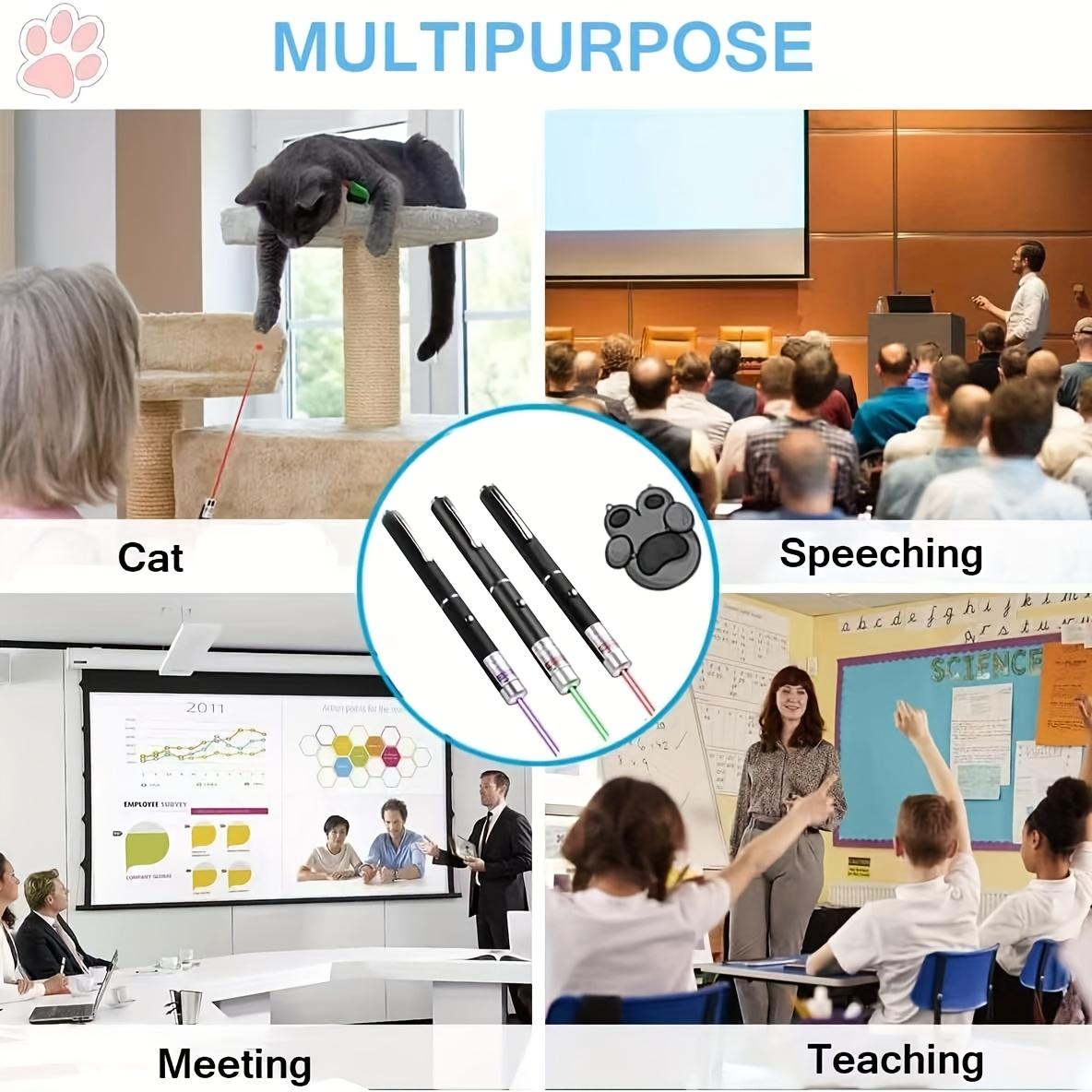 1/2/3pcs Laser Pointer Red Green Purple Laser Pointer Projection Teaching Demonstration Pen Night, Portable Handheld Flashlight For Cats And Dogs, Pet Interactive Laser Presentation Led Fathersdaygift