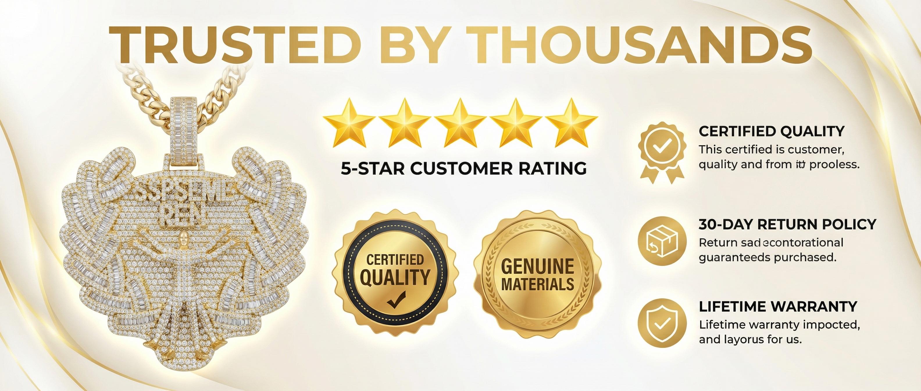 Diamond Pendant Necklace S925 Silver - 7CM Luxury Hip Hop Jewelry with Cuban Chain - Gold/Silver/Rose Gold - Men Women Street Style Bling Iced Out Pendant