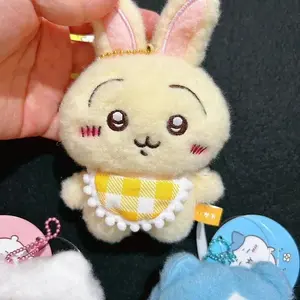 Chiikawa Plush Keychain with Apron Cute Usagi Hachiware Soft Stuffed Toy Pendant Kawaii Bag Charm Collectible Anime Gift