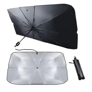 Collapsible Automotive Front Windshield Sun Barrier, Lightweight Portable Sun Shade Frame with Foldable Structure, Heat Insulating Windshield Visor Cover, Summer UV Protection Auto Interior Accessory
