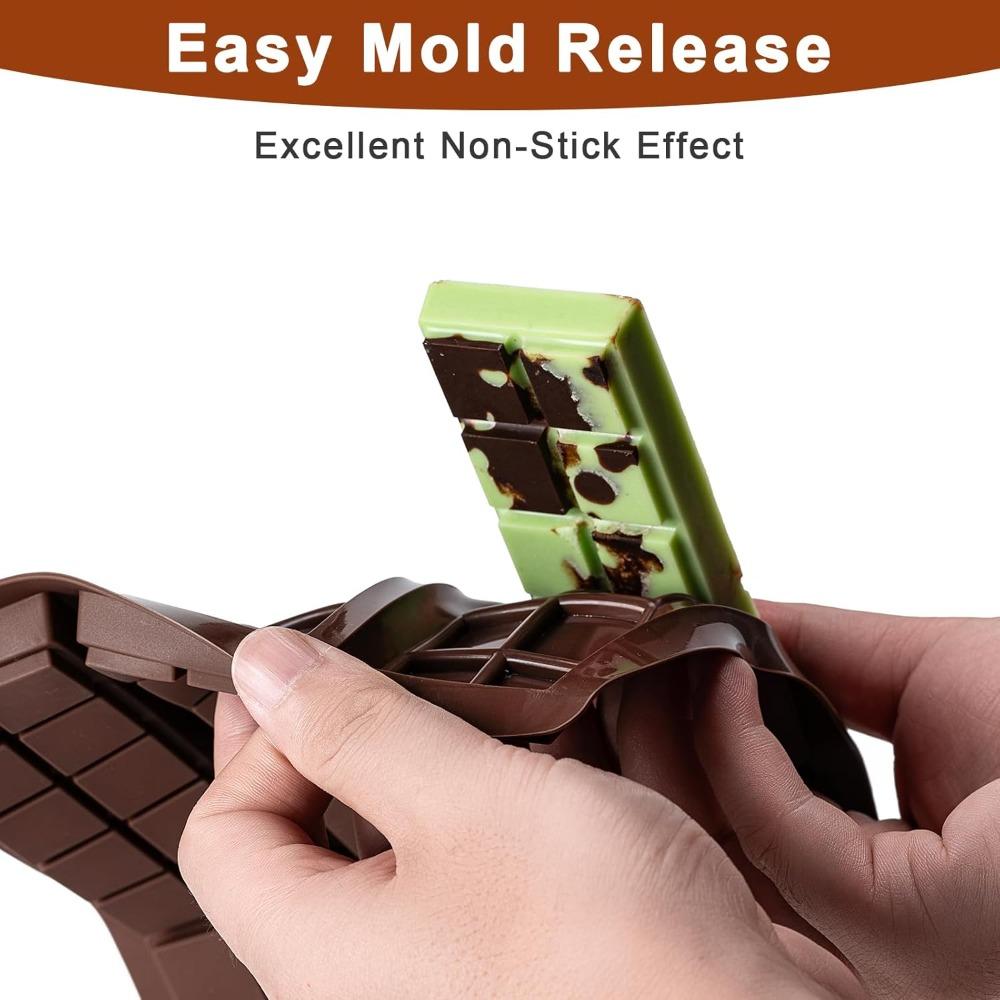 Chocolate Bar Mold,Non-Stick Chocolate Molds, 100% Food Grade Silicone Deep Mold For Dubai Pistachio Rod,Candy,Snacks,Knafeh Pistachio Rod and More(10 Snap)