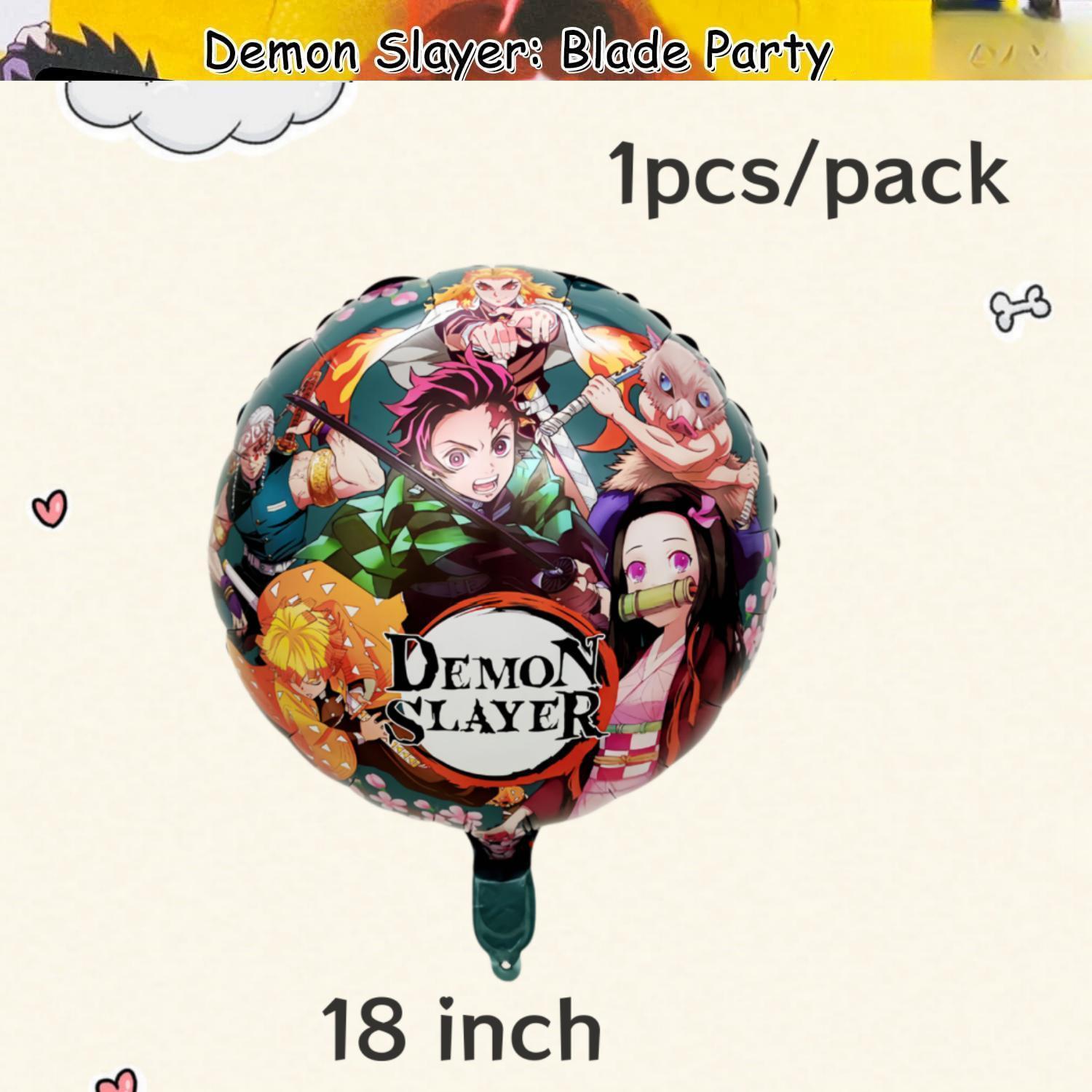 Demon Slayer Birthday Party Decor Kimetsu No Yaiba Tableware Tablecloth Plate Cup Balloon Baby Shower Kids Favors Party Supplies