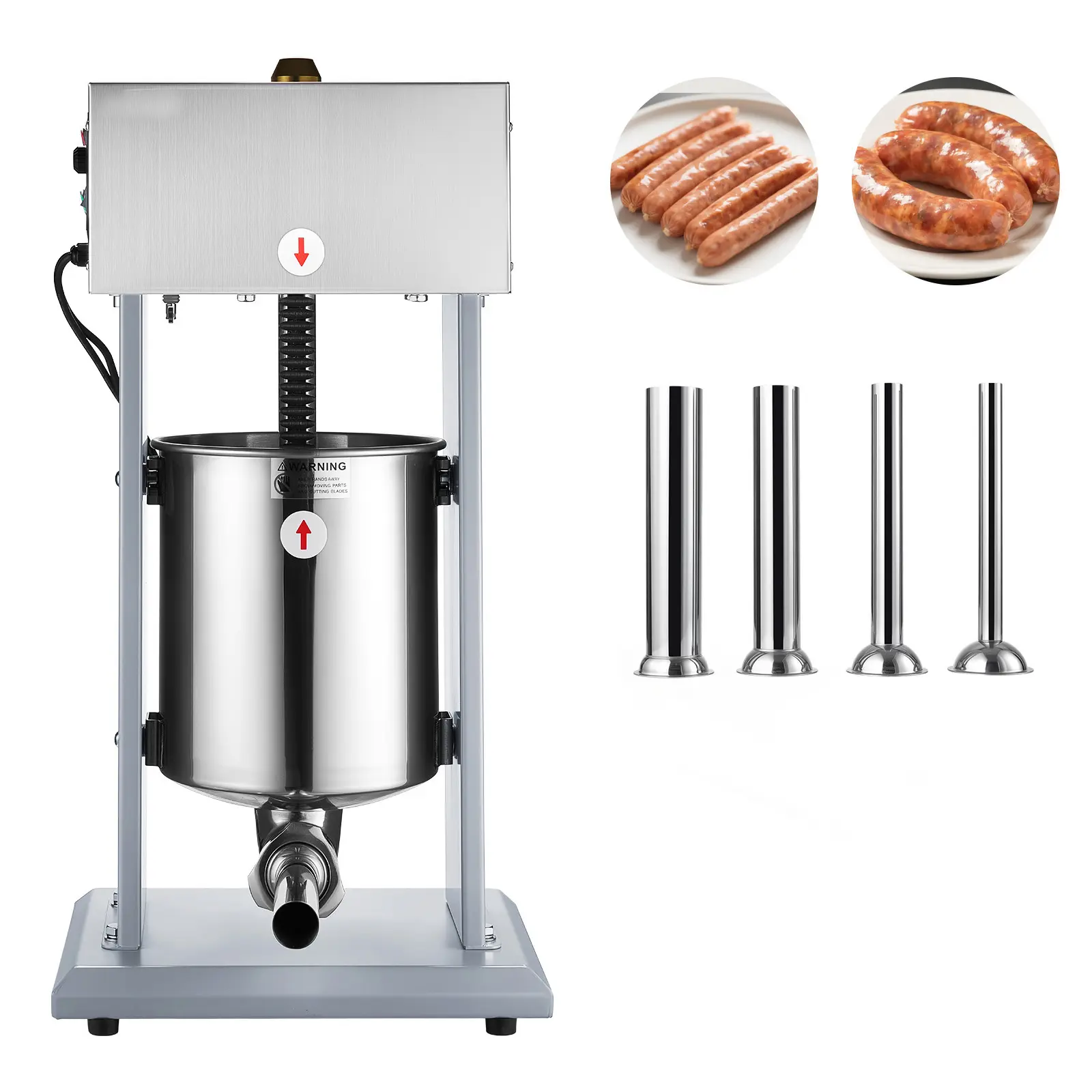 Electric Sausage Stuffer, Stainless Steel Sausage Stuffing Machine, Easy to Use, Simple Cleaning, For Commercial and Home Use, Full Set of Accessories