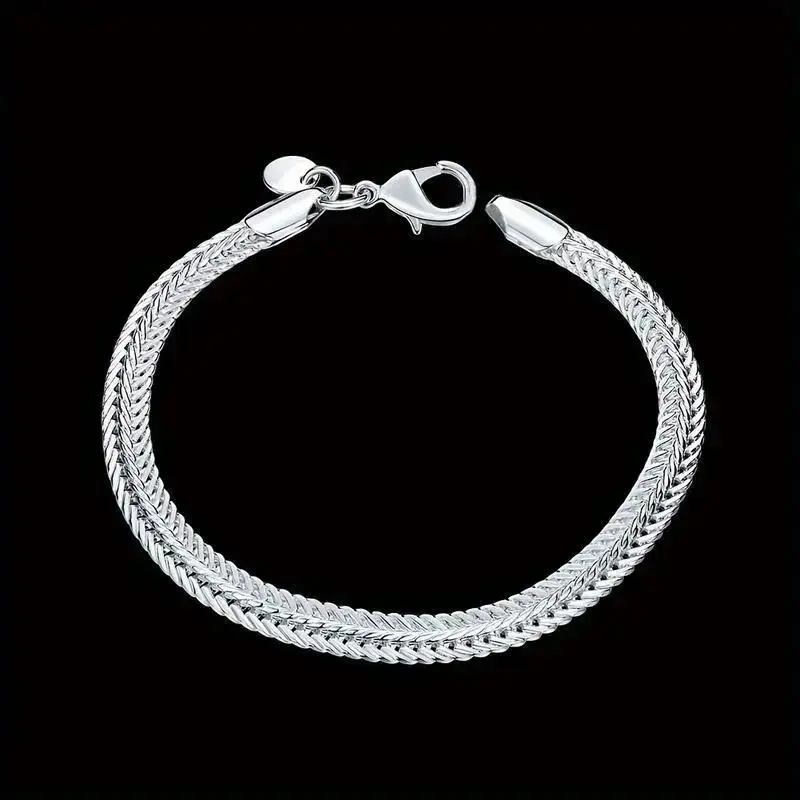 Fashionable Jewelry Set for Women, Stainless Steel Herringbone Snake Chain Necklace & Bracelet, Adjustable for Daily Layering & Modern Minimalist Looks