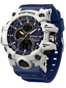 Men's Sports Digital Watch, Fashionable Digital Watch with Luminous Dial & Alarm Mode, Watch with Digital Display for Men, Sporty Waterproof Watch, Quartz Analog Wristwatch