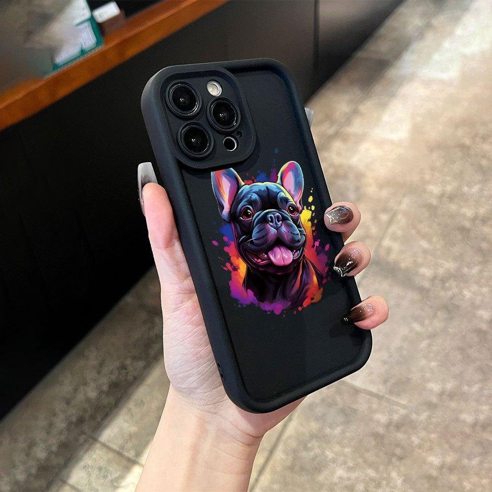Creative Hot-Selling Designs of Personality French Bulldog Puppies, New Eye-Catching Tiered Phone Cases, Fun And Unique, Simple Yet Stylish Trendy Gifts for Couples, Suitable for iPhone 17 E Air Pro ProMax iPhone16 15 14 Plus 13 12 Mini 11 X XS XR
