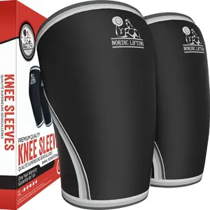Knee Sleeves (1 Pair) - 7mm Neoprene Knee Sleeves for Weightlifting, Men’s & Women’s Support & Compression for Power Training, Squats