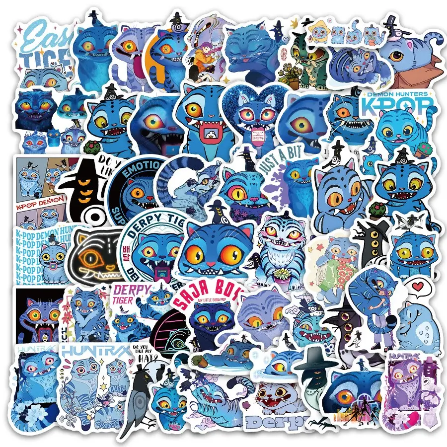 New Kpop Devil Hunter Blue Sticker, Waterproof Notebook Stickers for Adults, Teens, Boys, Girls, Water Bottles, Laptops, Phones, Skateboards, Guitars, Suitcases
