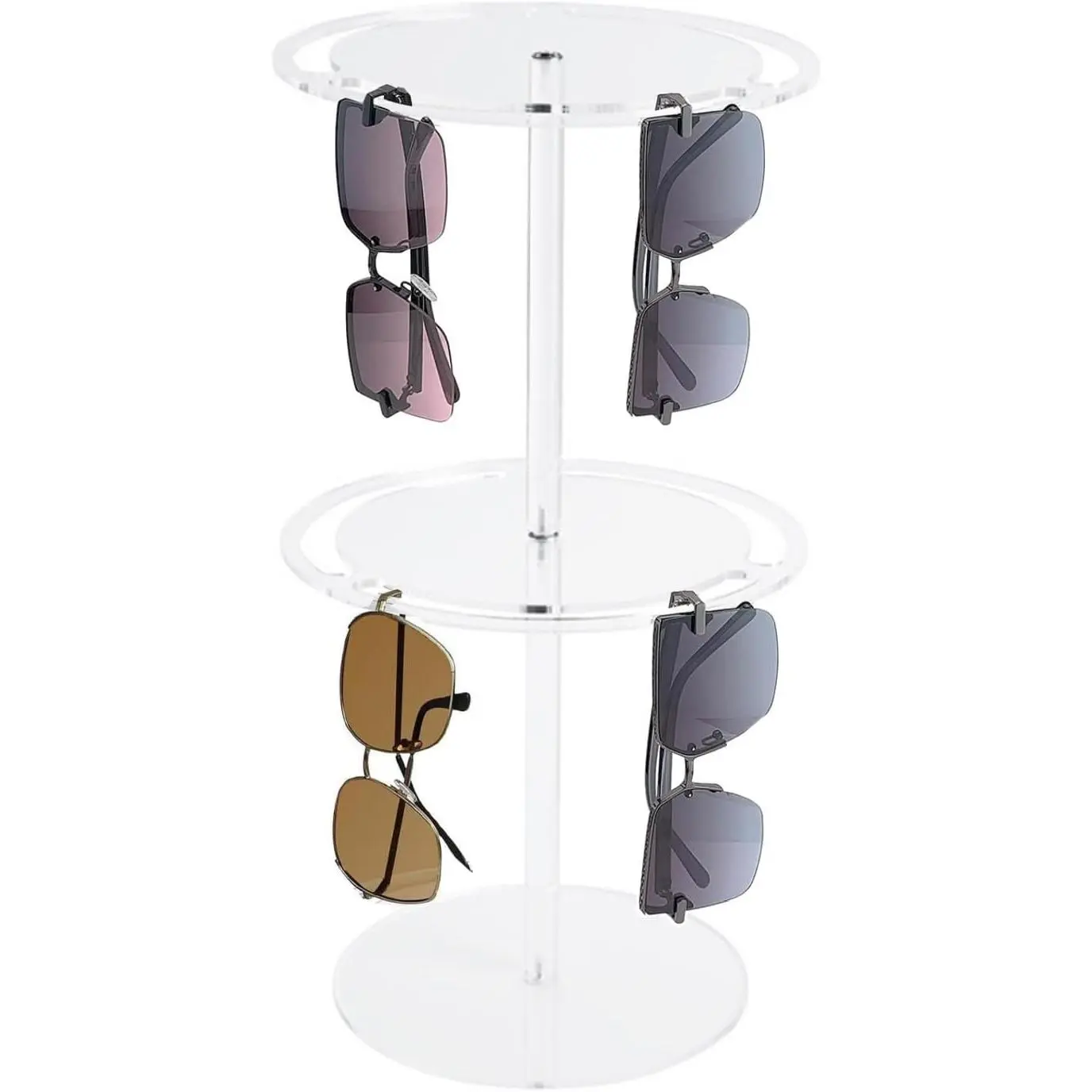 1PCS Double-Tier Acrylic Eyeglass Display Rack (24 Pair) | Acrylic Eyewear Display Stand, Detachable, Sunglasses/Glasses, For Retail Stores, Boutiques, Vanity Counters, Space-Saving