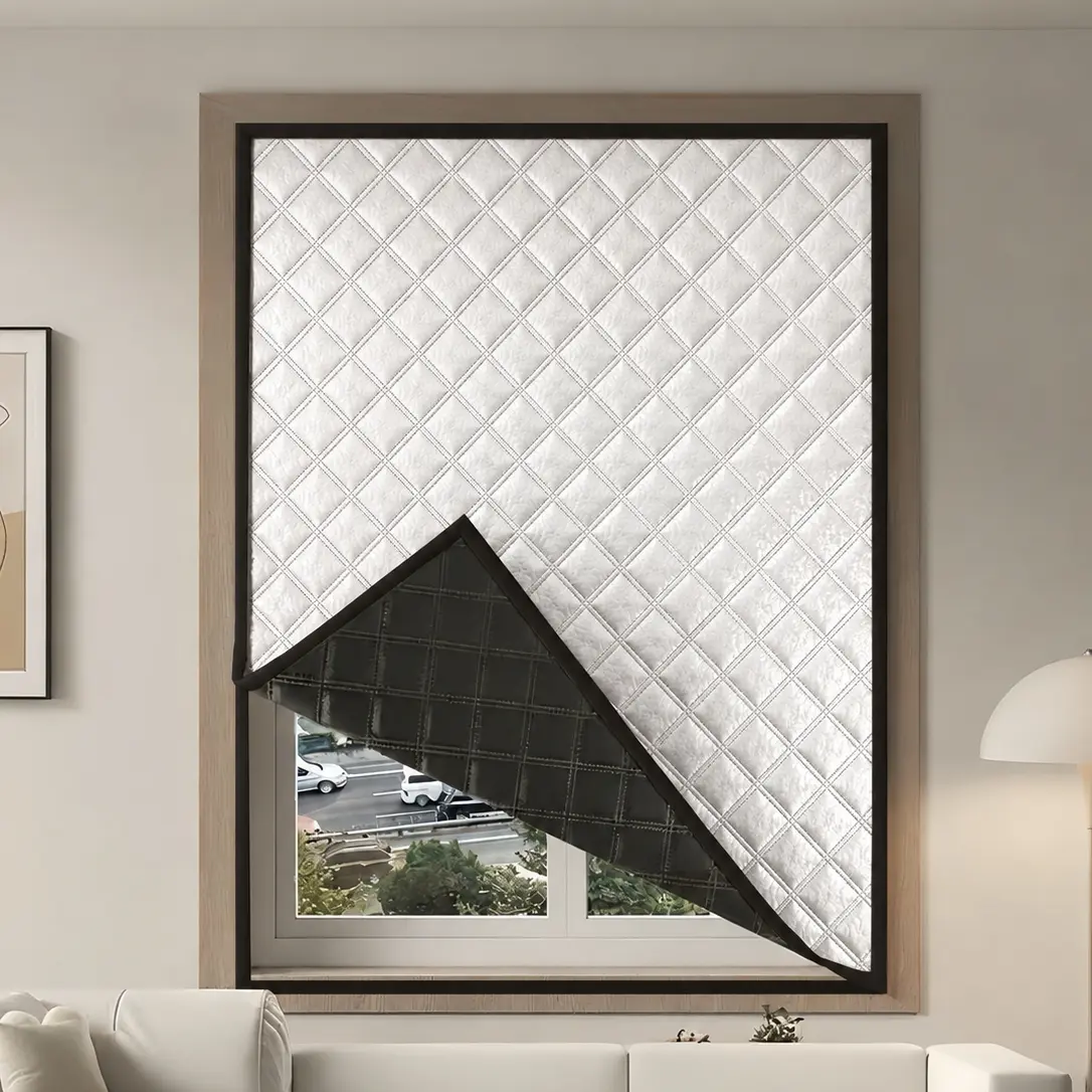 Winter Insulated Window Cover with Self-Adhesive Fastening Strips, Helps Reduce Cold Drafts and Light, for Bedroom and Living Room