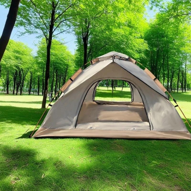 Extra-Large Tent With Mesh Screen, 4-Person (White), Lightweight Family Tent|Quick Setup For Park Picnics