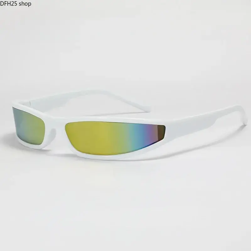 Retro Y2K Narrow Wrap Around Sunglasses for Women and Men, UV400 Protective Sport Eyewear for Cycling Travel and Daily Outdoor Wear