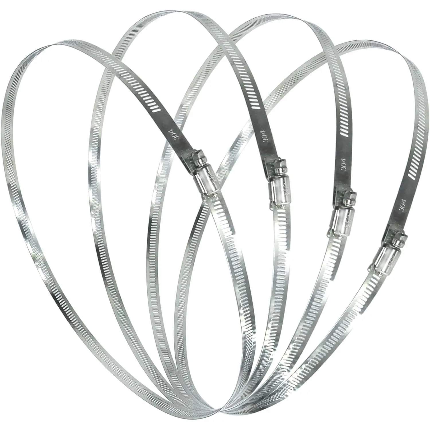 Stainless Steel Large Hose Clamps 23.6-Inch/600mm Diameter - Heavy Duty Adjustable Worm Gear Band Clamps for Securing Pipes & Tubes, Agricultural and Industrial Use (4 Pack)