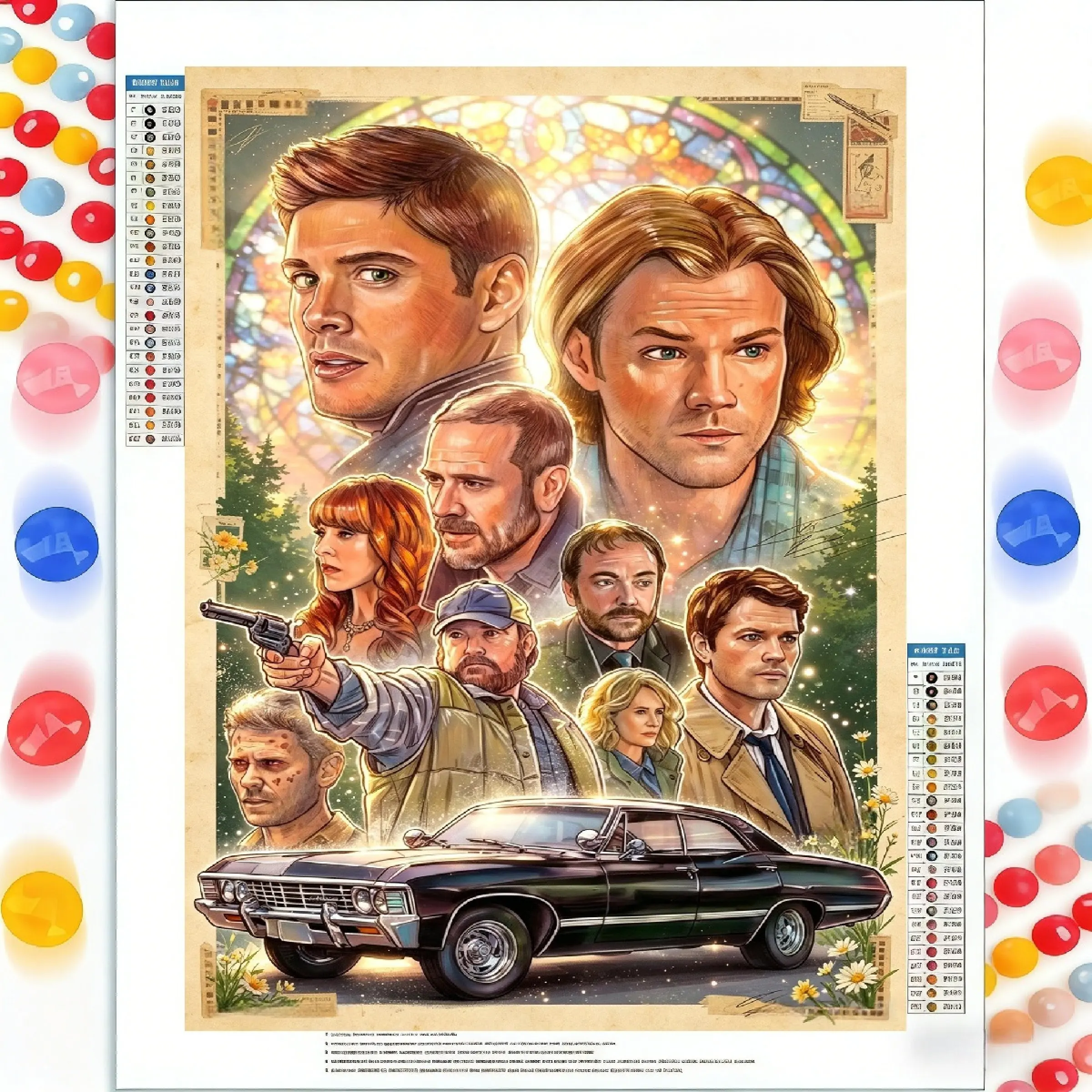 Diamond Painting Kit Supernatural Guy Theme 30x40cm 5D Full Round DIY Art, Living Room Bedroom Decor, Holiday New Year Gift