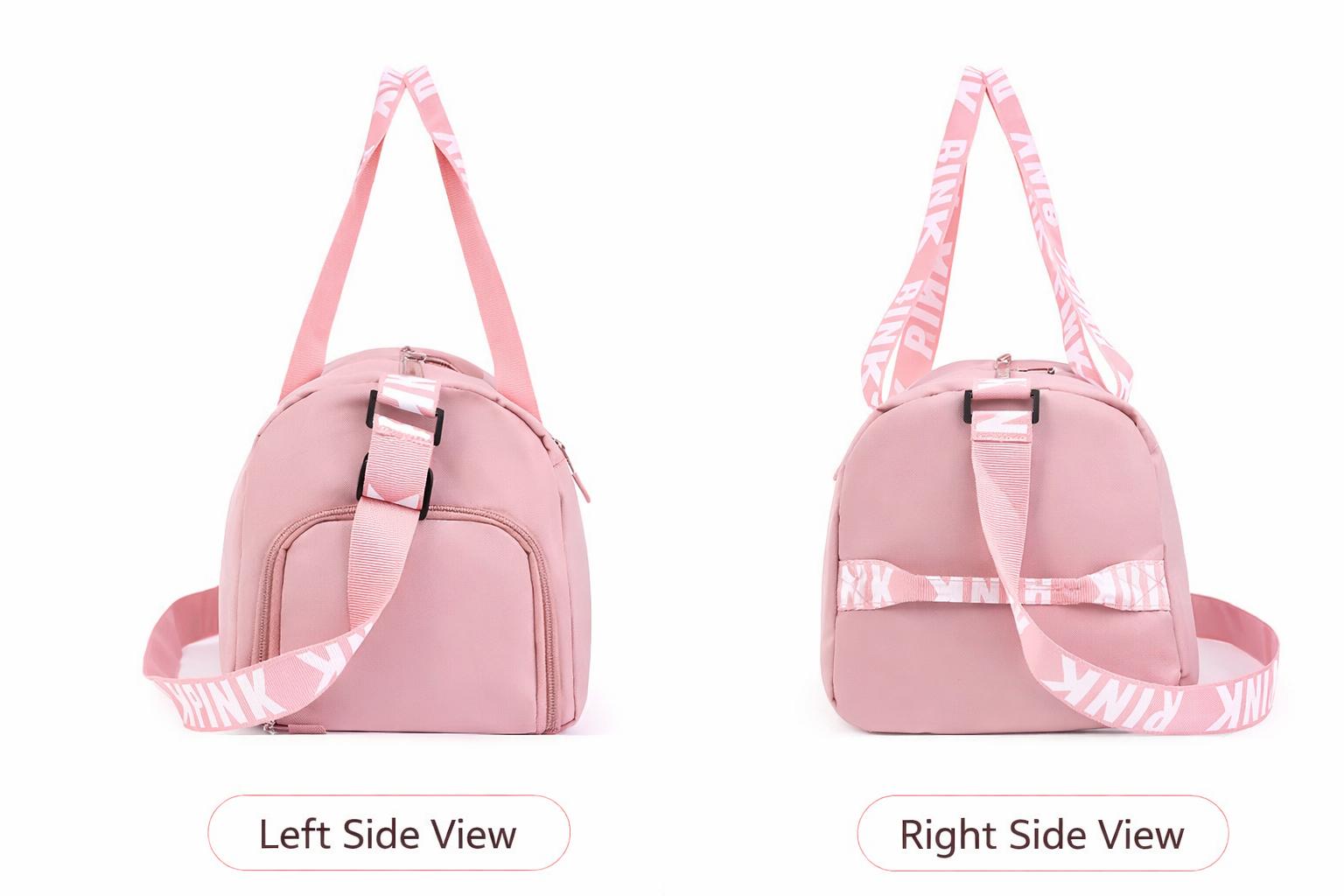 Cute Pink Travel Duffel Bag for Women with Shoe Compartment, Large Capacity Waterproof Gym Weekender Bag for Yoga School Overnight Trip Cute Pink Travel Duffel Bag for Women with Shoe Compartment, Large Capacity Waterproof Gym Weekender Bag for Yoga School Overnight Trip