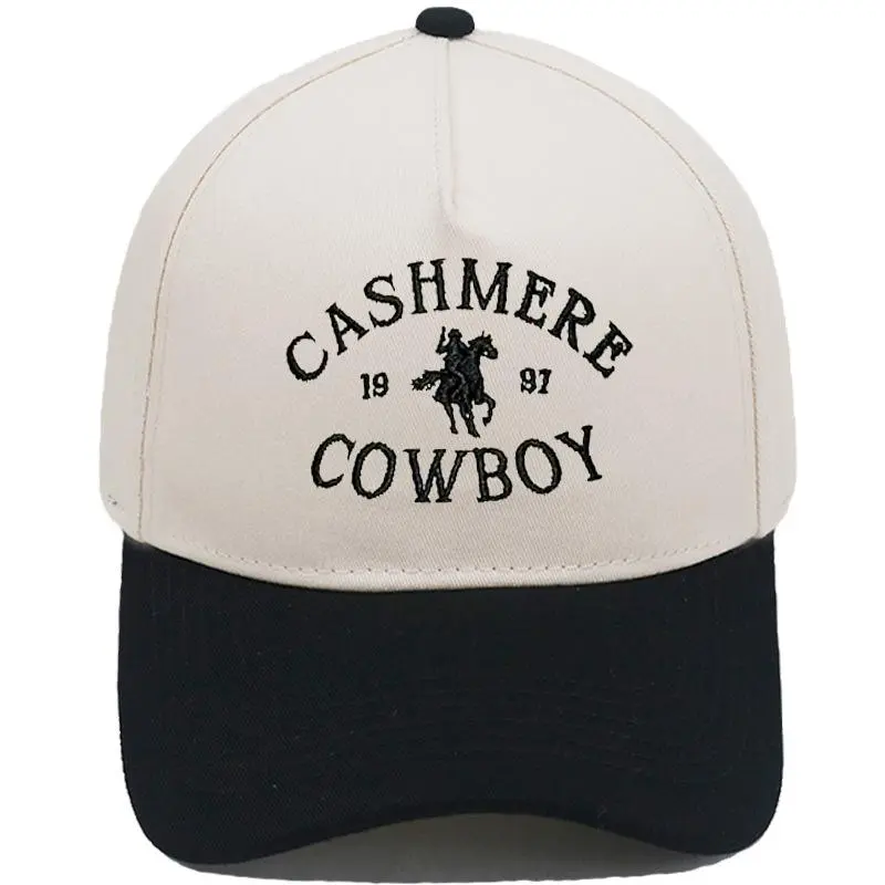 Retro Western Baseball Cap, Cashmere Cowboy Embroidered Snapback for Men & Women with High-Precision Contrast Stitching, Breathable for Country Music Festivals, Resistant Fade, Fade Resistant, High-Contrast Stitch, Heavy-Duty, High-Precision Contrast Stit