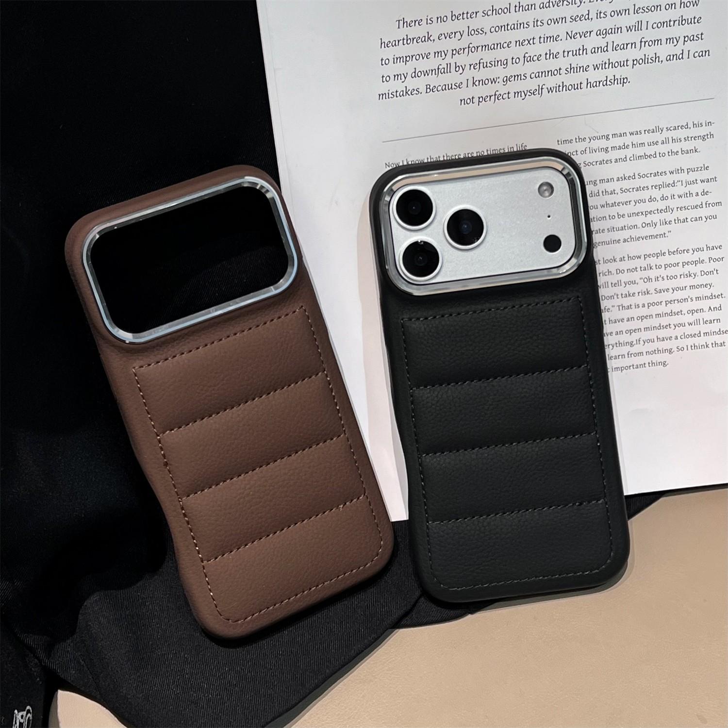 Touch Puffer Down Jacket Shockproof Anti-Fingerprint Case For iPhone 17 16 15 14 13 Pro Max