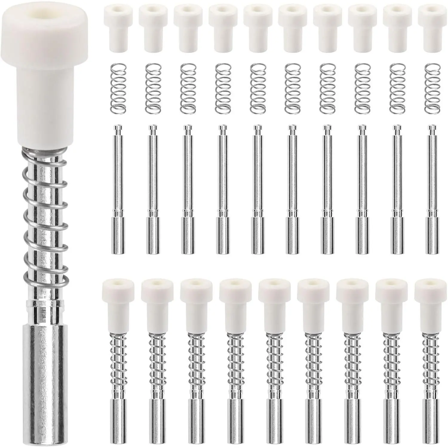 30-Pack Aluminum-Plastic Spring-Loaded Window Screen Plunger Latches, 5/32x1.5" Replacement Pin Set for 3/4" Screen Frame Hardware Repair Parts