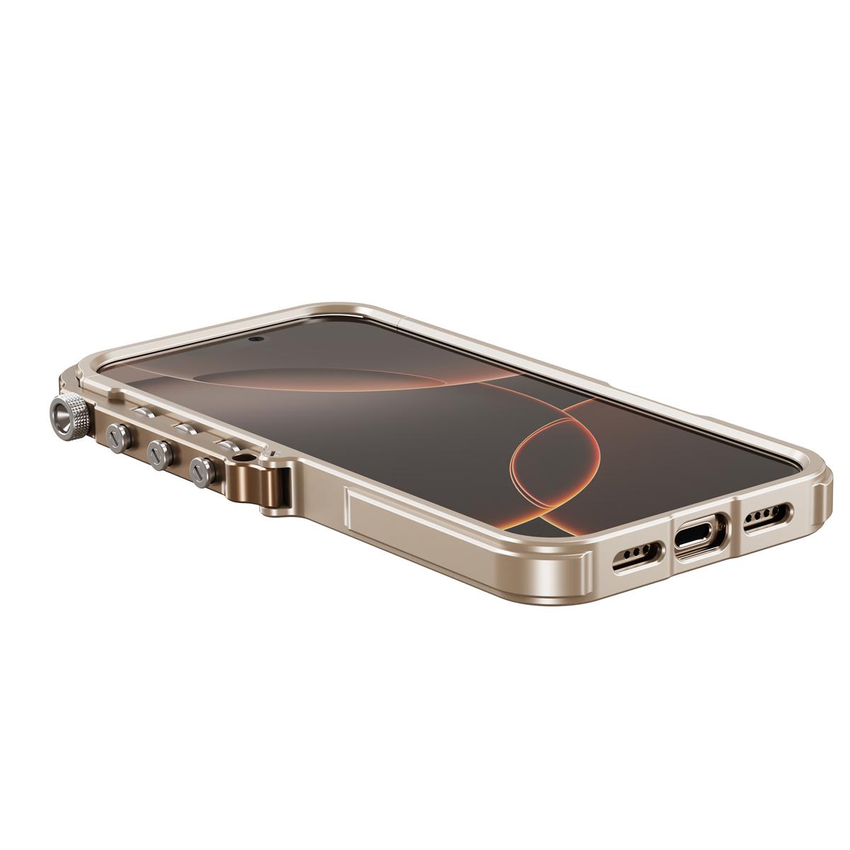 [Free !ship] Full Metal Bezel Bumper Case for iPhone 17 Pro Max16 Pro Max 17 Pro 16 Pro 16 15 14 13, Full-Frame Armor Aluminum Alloy Bumper No Back Cover, Punk armor style, Mechanical Screw Button Design, Minimalist Bare-Hand Feel Fit Lightweight