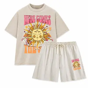 Holafish 2026 New Street Style "Sunlight Radiates" Washed Pure Cotton Unisex Casual Workwear T-Shirt - TikTok Store