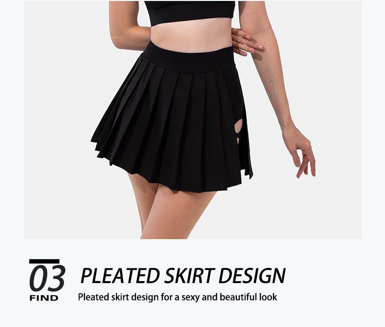 Yoga Pleated Skirt for Women, High-Waisted Sports Short Skirt, Quick-Dry Outdoor Running Anti-Exposure Tennis Skirt