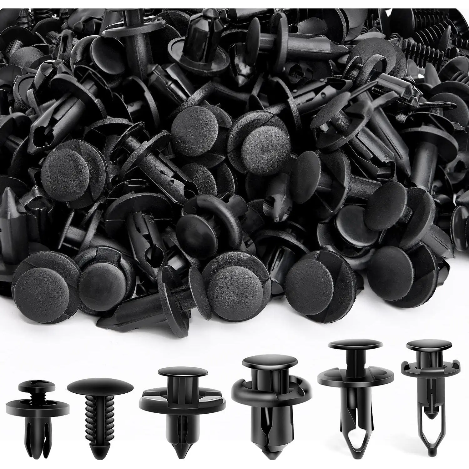 Nilight 200PCS Car Retainer Clips 6mm 7mm 8mm 9mm 10mm Expansion Screws Replacement Kit Bumper Push Rivet Clips for GM Ford Toyota Honda Chrysler Nissan