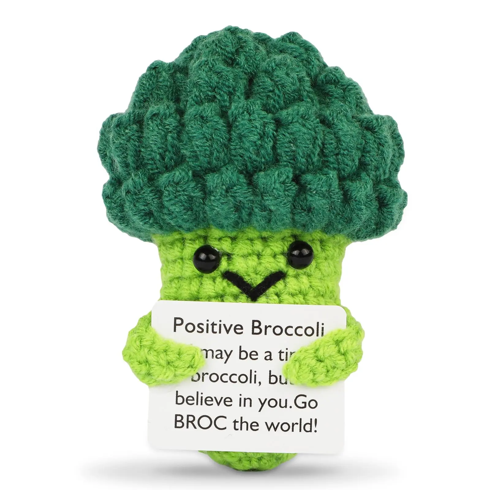 Kawaii Mini Broccoli Crochet Plush,Handmade Soft Stuffed Doll,Squishy Anxiety Relief Toy,Cute Backpack Keychain Bag Charm,Home Office Desk Decor Ornament,Perfect Birthday Graduation Christmas Gift For Girls Women Friends,Small Portable Lovely Plushies For