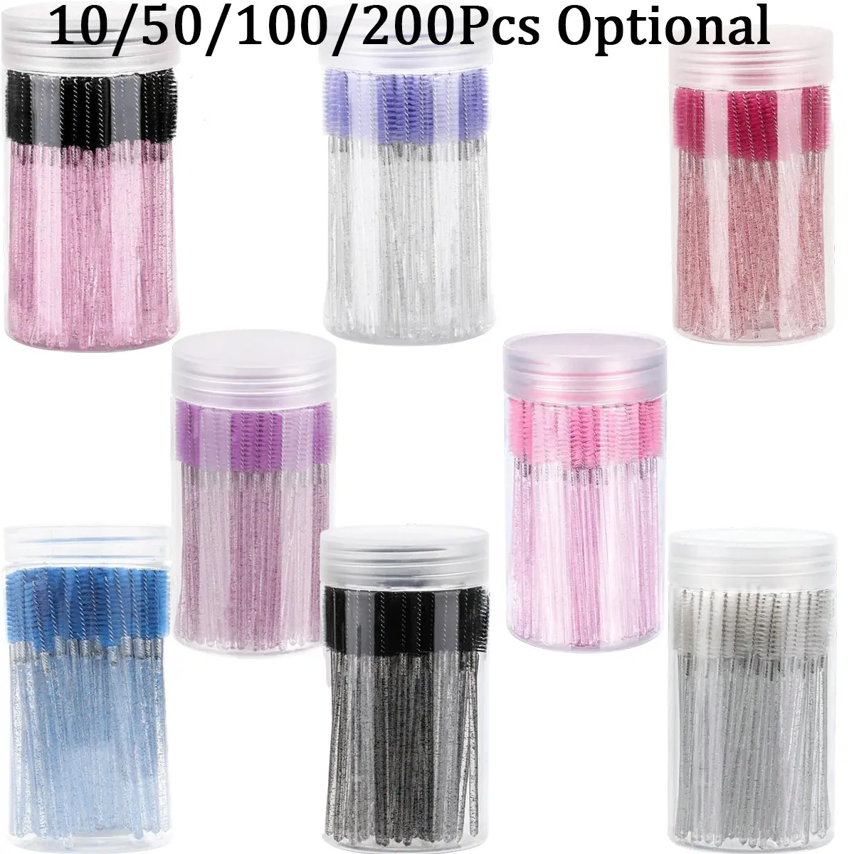 Disposable Eyelash Brush with Storage Container, Bendable Eyebrow Spoolies, Lash Brush for Lash Extensions, Eyebrow Spoolie, Castor Oil Brushes, Makeup