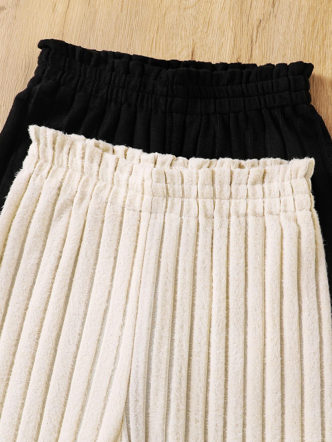 Girl's Solid Color Pants, Casual Comfy Trousers for Daily Outdoor Wear, Kids Bottoms for Spring & Fall, Casual Comfy Sweatpants