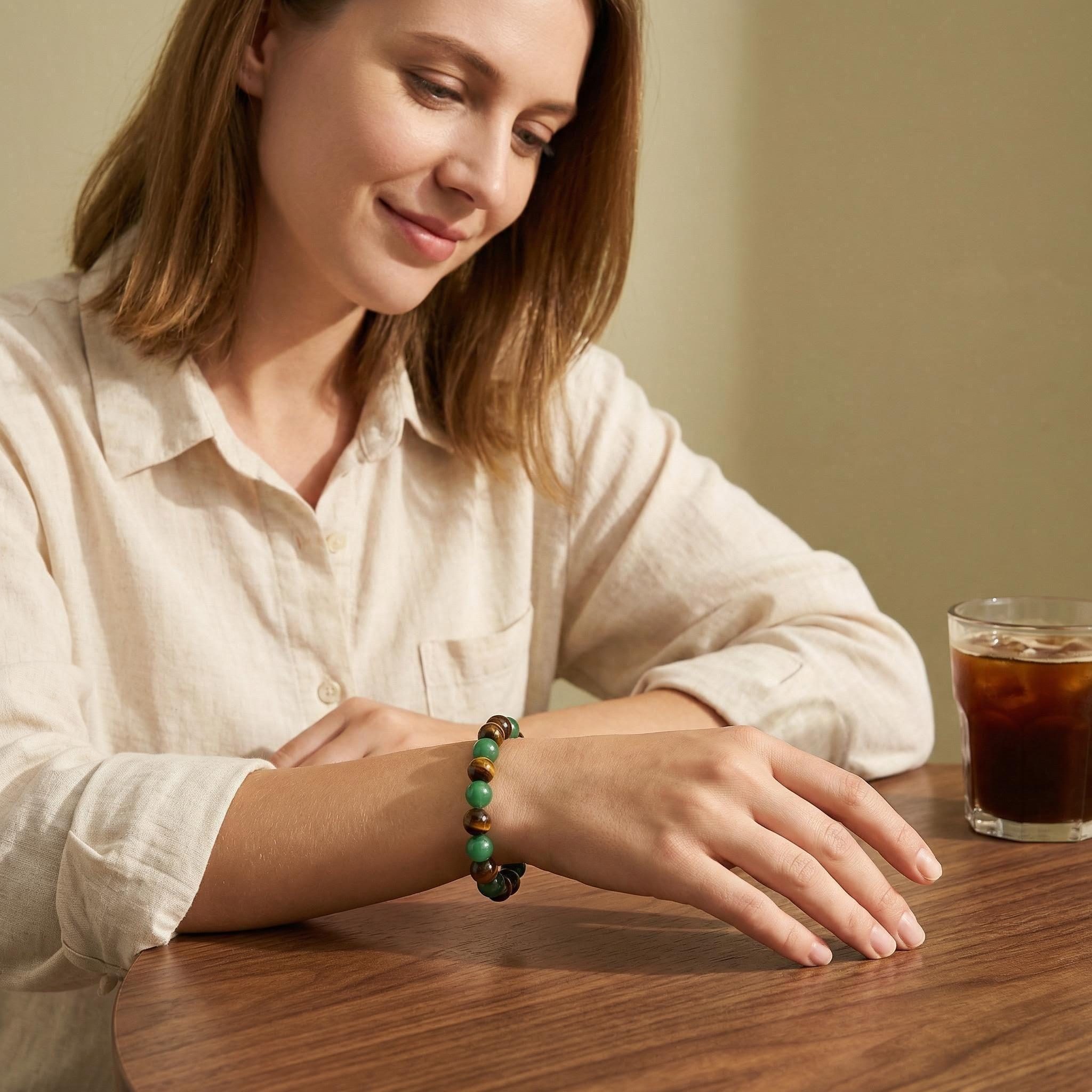 Jade Bracelet & Beaded Protection Bracelets |   Bracelet for Men Women |   Bracelet Stack Essential |   Matching Couple Bracelets |   Couples Freak Gifts |   Men Accessories Tiger Eye Stone Crystal