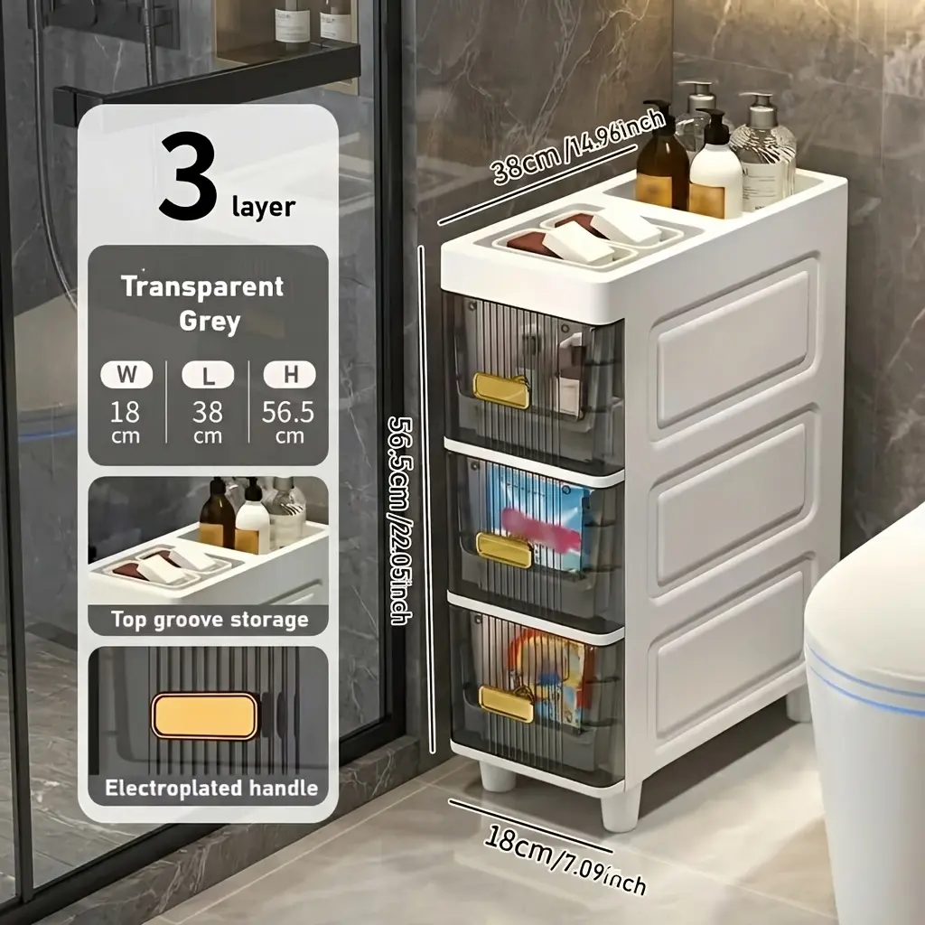 Bathroom Lockers - Bathroom Storage Organizer, Durable waterproof PP material, multi-functional storage box, suitable for bathrooms, kitchens, personal care product dispensers, etc., suitable for small spaces, storage drawer units