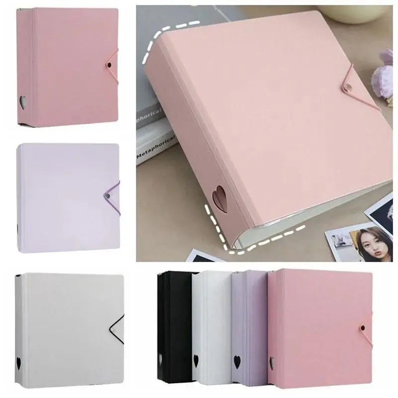 Kpop Photocards Binder - A4 Large Capacity Black 4-Grid Layout Album with Kpop Baffle, 25 Inner Photo Keeper Sleeves, Idol Picture Collect Book for Gifting